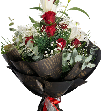 kırmızı gül,lilyum buketi,çiçek siparişi,sevgiliye çiçek,gül