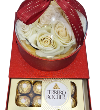 hediye kutusu,gül ve çikolata,sevgiliye hediye,gül fanusu