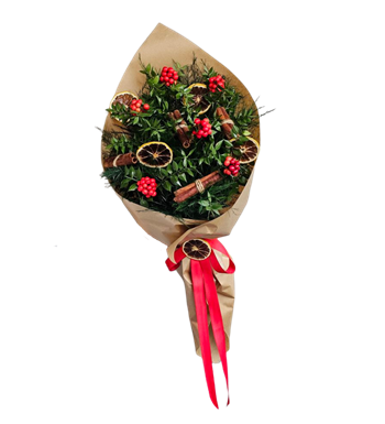 kış buketi, kokina, tarçınlı buket, kuru çiçek