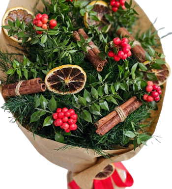 kış buketi, kokina, tarçınlı buket, kuru çiçek