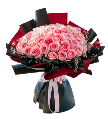 pembe gül buketi, 51 adet gül, gül siparişi ver, krc çiçek