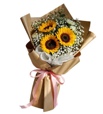 ayçiçeği buketi, modern çiçek, krc çiçek, hediye çiçek