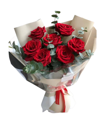 kırmızı gül, sevgiliye çiçek ,gül siparişi, buket, 7adet gül