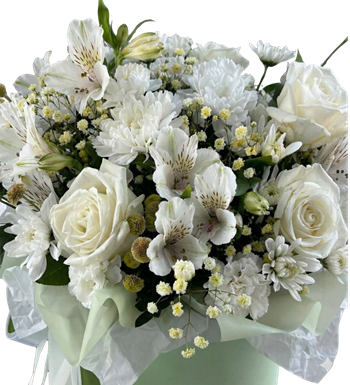 beyaz gül kutu aranjmanı, modern çiçek kutusu, hediye çiçek.