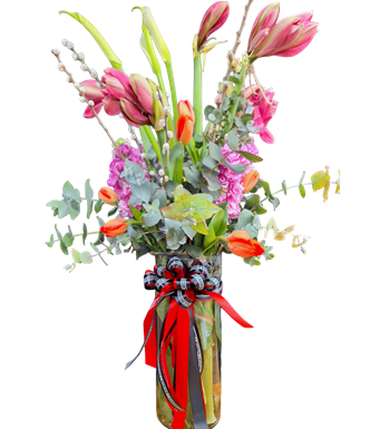 lüx aranjman, lilyum aranjmanı, lale aranjmanı, krc çiçek