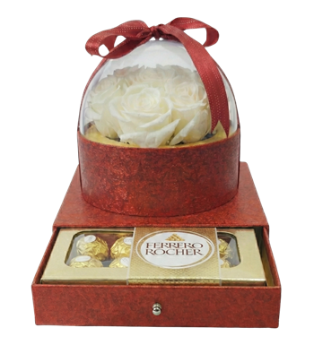 hediye kutusu,gül ve çikolata,sevgiliye hediye,gül fanusu