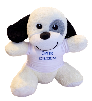 Özür Dilerim Tişörtlü Sevimli Peluş Köpek