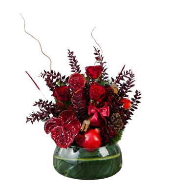 modern çiçek, kırmızı gül, antoryum, vazo tasarımı, hediye