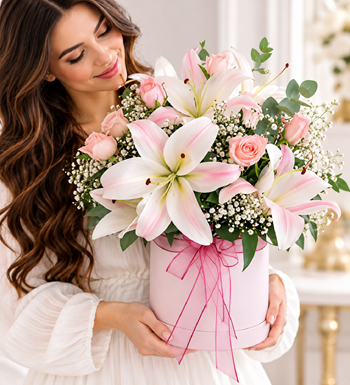 pink lilyum, pembe fısıltı, krc çiçek, maslak çiçek almak