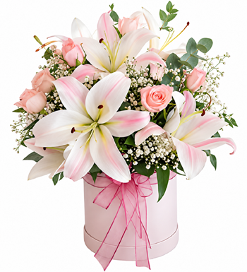 pink lilyum, pembe fısıltı, krc çiçek, maslak çiçek almak