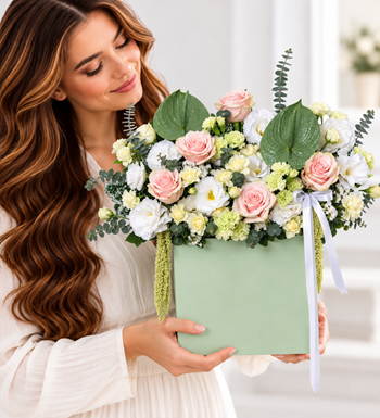 Kutuda Gül, Antoryum Tasarımı, Modern Çiçek, Hediye Aranjman
