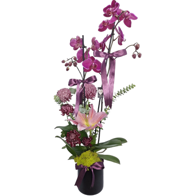 mor orkide, pembe lilyum,mor krizantem, maslak çiçek sipariş