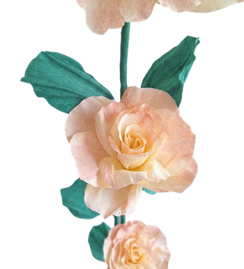 dev kağıt çiçek, şeftali dekorasyon, el yapımı çiçek