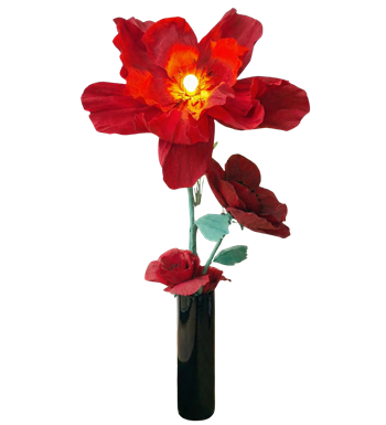 Işıklı çiçek, dev gelincik, modern lamba, dekoratif çiçekler