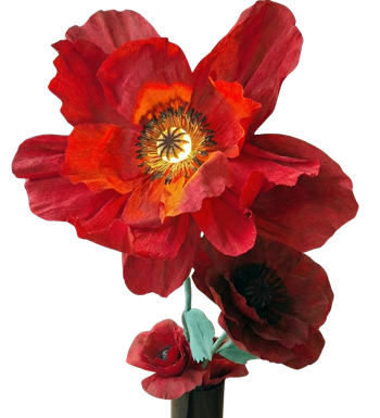 Işıklı çiçek, dev gelincik, modern lamba, dekoratif çiçekler