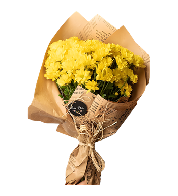 sarı krizantem, papatya buketi, çiçek siparişi, krc çiçek