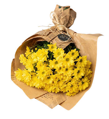 sarı krizantem, papatya buketi, çiçek siparişi, krc çiçek