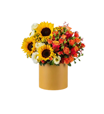 ayçiçeği,kutuda gül,çiçek siparişi,tasarım çiçek,hediye