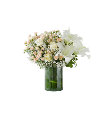 beyaz lilyum,gül aranjmanı,vazoda çiçek,çiçek siparişi